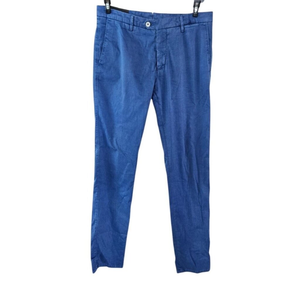 MARCO PESCAROLO Size 32 Napoli Blue  Cotton Slim 80 Trousers Pants NEW No Tags